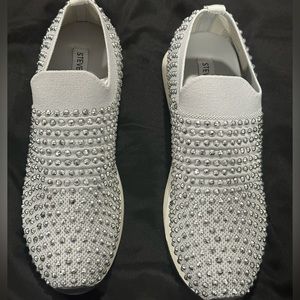 New grey bling Steve Madden slip on sneakers size 9